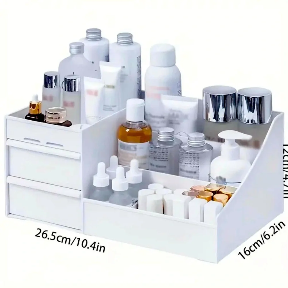 New - Chic - Large Capacity Vanity Organizer - Polished White